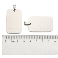 変色防止長方形タグペンダント  ステンレスペンダント201個  ステンレス鋼色  40x25x1.5mm  穴：4~5.5x8.5~10mm&nbsp;LS-STAS-H061-04