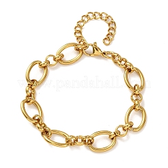 304 Stainless Steel Oval Link Chain Bracelets for Women&nbsp;BJEW-F536-04G