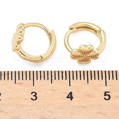 Clover Brass Hoop Earrings&nbsp;EJEW-Z102-11G