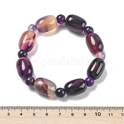 Natural Blue Lace Agate Bead Stretch Bracelets&nbsp;G-P570-01B