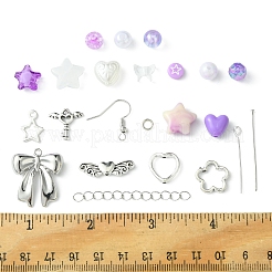 DIY アクリル & 合金イヤリング ジュエリー作成キット  ミックスカラー  5~50x5~18x0.6~8mm  穴：1.4~3.4mm&nbsp;DIY-FS0007-30