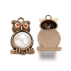 Antique Bronze Plated Alloy Rhinestone Pendants&nbsp;PALLOY-J137-08AB-NF