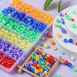 804個24スタイルアクリルヨーロピアンビーズ  天然石風  大穴ビーズ  バレル  ミックスカラー  6~10x6mm  穴：1.6~4mm&nbsp;MACR-YW0001-70