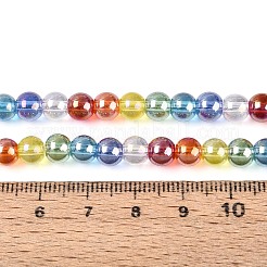 電気メッキガラスビーズセット  ラウンド  虹メッキ  ミックスカラー  6~6.5mm  穴：0.7~1mm  約68~71個/連  14.17~15.35''（36~39センチメートル）&nbsp;EGLA-N019-6mm-05
