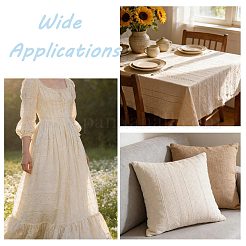 花柄の刺繍が施された綿生地  服装アクセサリー  パパイヤホイップ  1400x0.2~0.5mm&nbsp;DIY-WH0786-56A