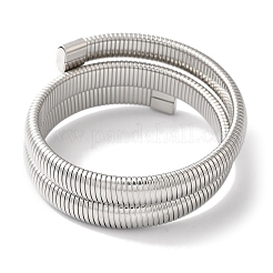 Rack Plating Brass Triple Coil Open Cuff Bangles for Women&nbsp;BJEW-A018-02P