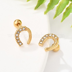 304 Stainless Steel Clear Cubic Zirconia Stud Earrings&nbsp;STAS-E502-02G-02