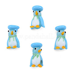 手作りランプワークビーズ  穴がない  ペンギン  ディープスカイブルー  26~27.5x16~17x14.5~15mm&nbsp;LAMP-N029-024C