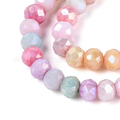Anti-Tarnish Electroplate Rondelle Glass Beads Strands&nbsp;EGLA-T021-4mm-17-11