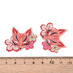 アクリルパーツ  3dプリント  キツネ  鮭色  32x37.5x2mm  穴：1.6mm&nbsp;KY-S163-242