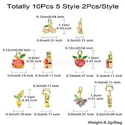 10Pcs 5 Styles Brass Charms&nbsp;KK-CJ0001-73