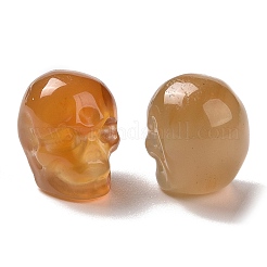 天然石瑪瑙ビーズ  ハロウィンの頭蓋骨  11~11.5x8.5~9x11~11.5mm  穴：0.9~1mm&nbsp;G-C038-01H