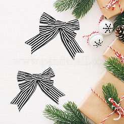 Black and White Stripes Pattern Linen Bowknot Display Decoration&nbsp;AJEW-WH0258-687