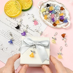 60Pcs 10 Colors Acrylic & Glass Pearl Pendant Decorations&nbsp;HJEW-YW00251