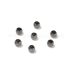 真鍮製つぶし玉カシメ玉  ロンデル  ガンメタ色  1x2mm  穴：1mm&nbsp;KK-L019-B