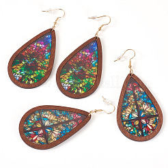 2Pairs 2 Colors Acrylic Dangle Earrings for Women&nbsp;EJEW-TA0001-53B