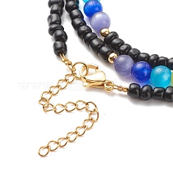 Glass Seed & Cat Eye Waist Beads&nbsp;NJEW-C00030-03