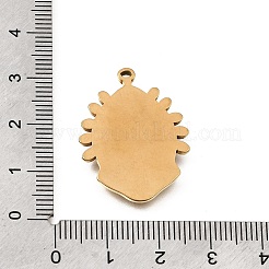 304ステンレスペンダント  ノッサ セニョーラ アパレシーダ チャーム  ゴールドカラー  28.5x22x2.5mm  穴：1.2mm&nbsp;SA-CBAD9BF-05G