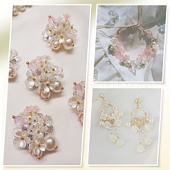 600個 10スタイル ABSプラスチック模造パール＆アクリルビーズキャップ  花  ホワイト  6~15x6.5~15x2.5~10.5mm  穴：1~1.5mm  60個/スタイル&nbsp;OACR-SC0002-33