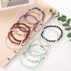 12Pcs Natural & Synthetic Gemstone Beads Stretch  Bracelets Set&nbsp;BJEW-SW001603