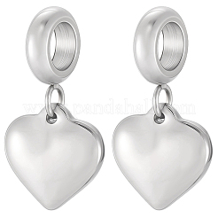 5Pcs 304 Stainless Steel European Dangle Charms&nbsp;STAS-BBC0007-89