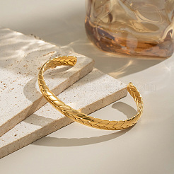 304 Stainless Steel Wheat Open Cuff Bangles for Women&nbsp;ZT9046