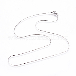 変色しない304ステンレススチールボストンリンクチェーンネックレス  カニカン付き  ステンレス鋼色  19.68インチ（50cm）&nbsp;NJEW-L160-011P