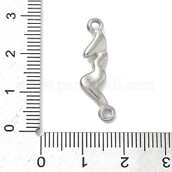 304ステンレススチールリンクコネクタチャーム  ブランチ  変色しない  ステンレス鋼色  27x9x3mm  穴：1.8mm＆2mm&nbsp;STAS-K267-22A-P