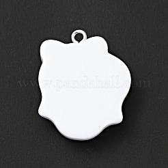 ちょう結びレジンペンダント付きスカル  鉄ループ付き  ハロウィン用  ホワイト  28x23.5x7.5mm  穴：2mm&nbsp;FIND-B012-08