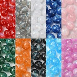 丸型模造キャットアイ樹脂ビーズ20個  グリッターパウダー付き  ファイヤーブリック  8mm  穴：1.6~1.8mm&nbsp;RESI-YW0004-43A