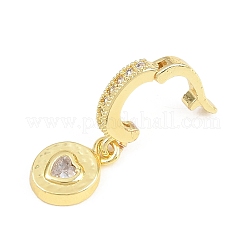 Brass Micro Pave Clear Cubic Zirconia Pendants&nbsp;KK-H268-07G-04