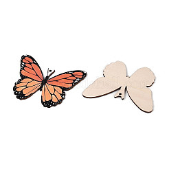 12Pcs UV Single Face Printed Wood Butterfly Pendant Decorations&nbsp;WOOD-N020-11