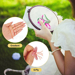 6Pcs 6 Colors Segment Dyed Polyester Embroidery Threads&nbsp;DIY-TAC0020-72