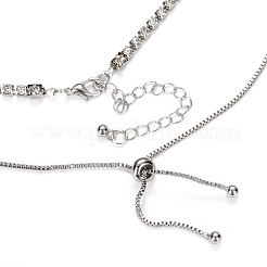 Alloy Rhinestone Pendant Necklaces & Adjustable Slider Necklaces Sets&nbsp;NJEW-Z012-02P
