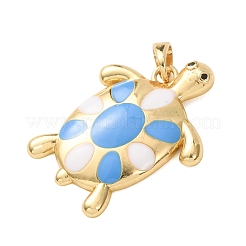 Brass Enamel Pendants&nbsp;KK-C264-03A-G