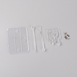プラスチックスタンドベースアクションフィギュアディスプレイホルダー  人形型玩具サポートスタンド用品用  透明  9.5x7.5x14cm&nbsp;ODIS-WH0018-87B