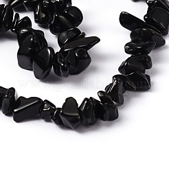 Natural Obsidian Chip Bead Strands&nbsp;X-F079