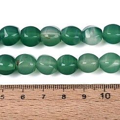 天然石グリーンオニキス瑪瑙ビーズ連売り  染め＆加熱  ランタン  9~11x10.5~12x10.5~12mm  穴：0.8~1mm  約36~41個/連  14.57~16.73インチ（37~42.5cm）&nbsp;G-Q608-08A-03