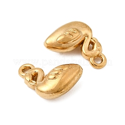 304ステンレススチールチャーム  スワン  イオンプレーティング（ip）  20KGP本金メッキ  12x10x5mm  穴：1.2mm&nbsp;STAS-B167-11A-G
