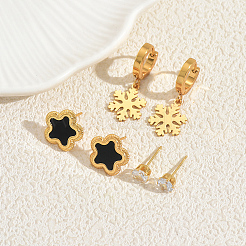 3 Pairs Stainless Steel Stud Earring & Hoop Earring Sets&nbsp;TP3302