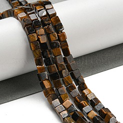 天然のタイガー鉄ビーズ連売り  キューブ  3~3.5x3~3.5x3~3.5mm  穴：0.8mm  約110個/連  14.96インチ（38cm）&nbsp;G-C129-A11-01