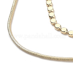 Brass Double Layer Necklaces&nbsp;NJEW-Q344-01G