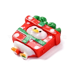 クリスマスアヒルのテーマ不透明樹脂カボション  ギフト用の箱  27x23x9.5mm&nbsp;RESI-Q010-03F