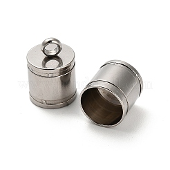 201ステンレススチールコードエンド  コラム  ステンレス鋼色  13x9mm  穴：2.4mm  内径：8mm&nbsp;STAS-S167-01G-P
