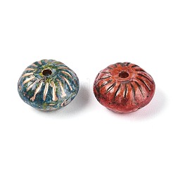 Picasso Baking Paint & Golden Metal Enlaced Glass Beads&nbsp;DGLA-T004-52M