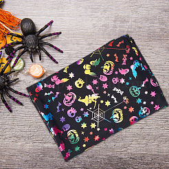 Halloween Theme Pattern Polyester Bronzing Fabric&nbsp;DIY-WH0033-30