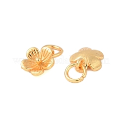 925 Sterling Silver Flower Charms with Jump Rings & 925 Stamp&nbsp;STER-P060-02G