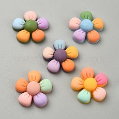 20個5色不透明樹脂カボション  ヘアアクセサリー用  花  ミックスカラー  21mm  4個/カラー&nbsp;OHAR-YW0001-02