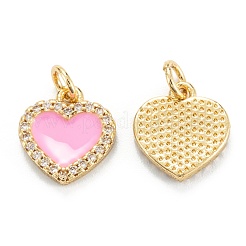 Brass Micro Pave Clear Cubic Zirconia Pendants&nbsp;ZIRC-M115-43G-F