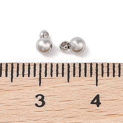 変色しない304ステンレススチールチャーム  丸いチャーム  ステンレス鋼色  5x3mm  穴：1mm&nbsp;STAS-G336-04A-P